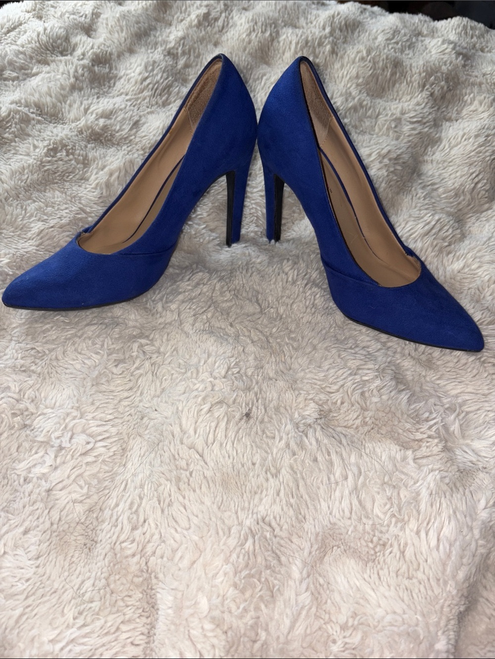 JustFab Cobalt Blue Pointed Toe Stiletto Pumps